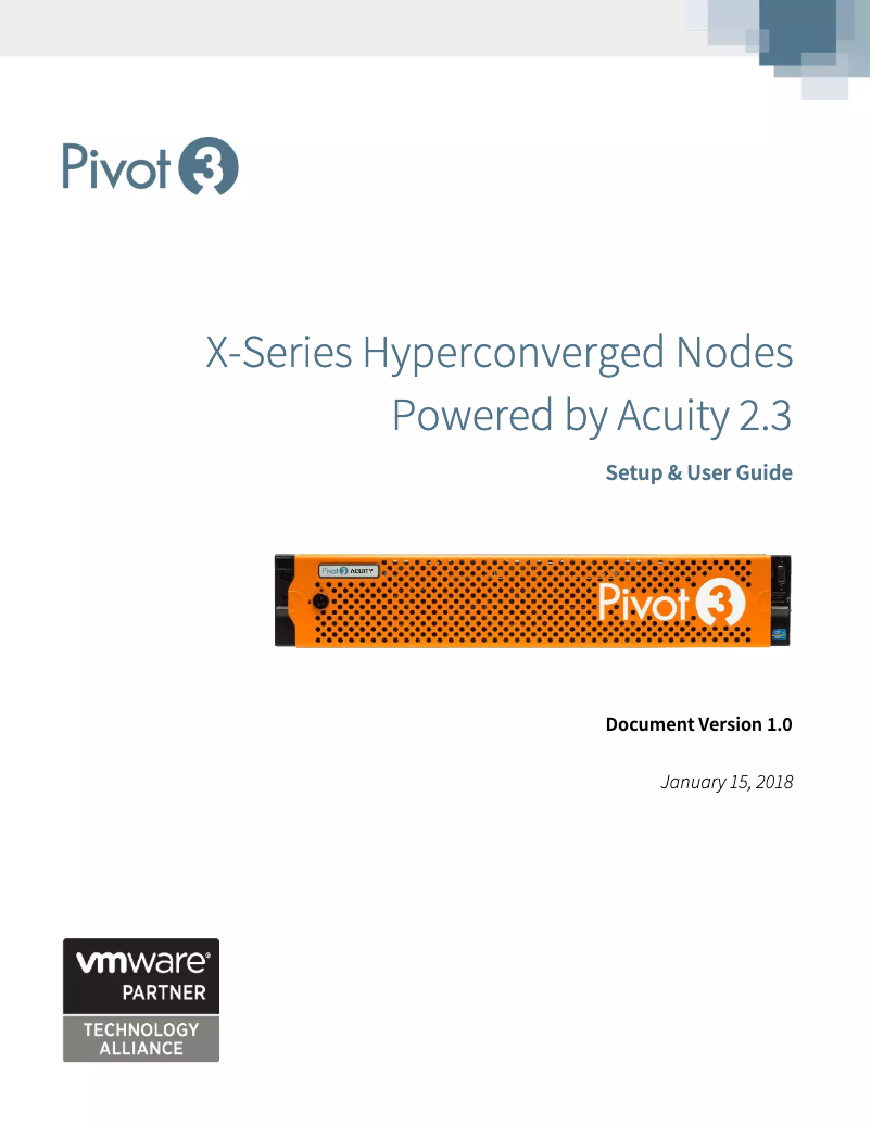 Page 1 de la notice Manuel utilisateur Pivot3 Acuity X3-2500