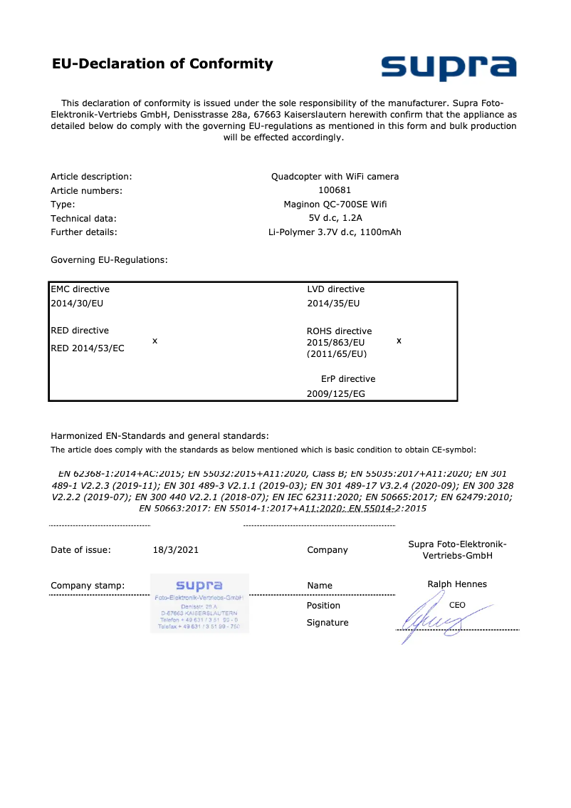 Page n°1 - Manuel utilisateur Maginon QC-700SE
