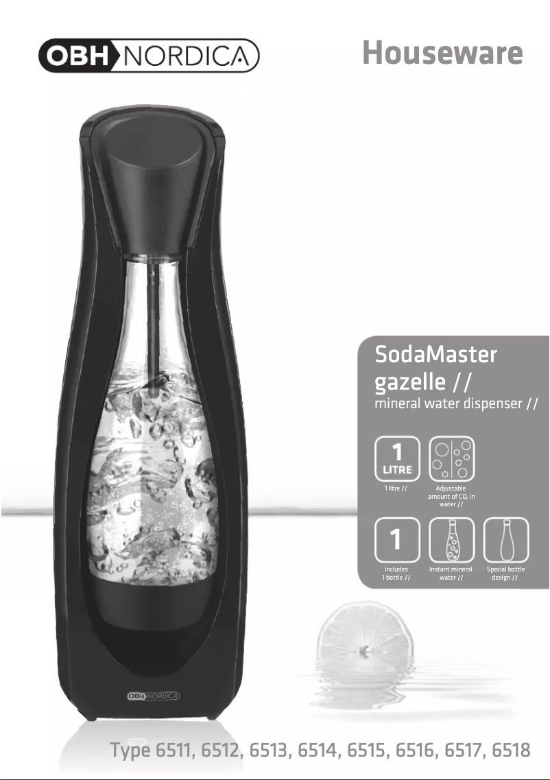 Page n°1 - Manuel utilisateur OBH Nordica SodaMaster Gazelle 6515