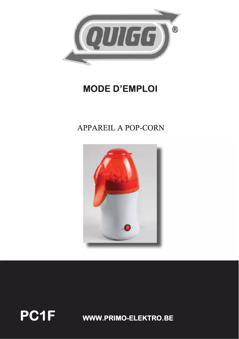 Page 1 of the manual User Manual Quigg PC1