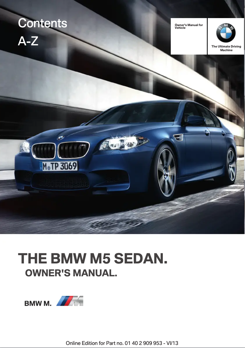 Page 1 de la notice Manuel utilisateur BMW M5 Sedan (2014)