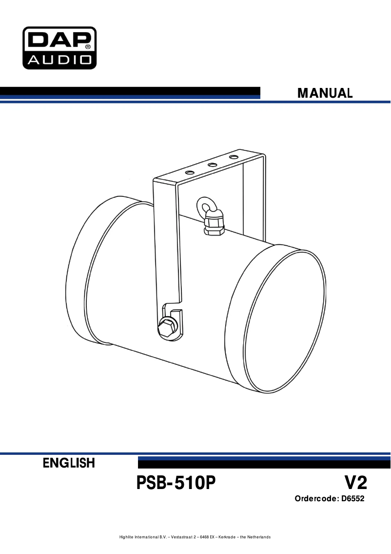 Page 1 de la notice Manuel utilisateur DAP-Audio PSB-510P