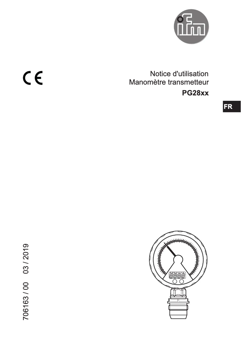 Page n°1 - Manuel utilisateur IFM PG2899