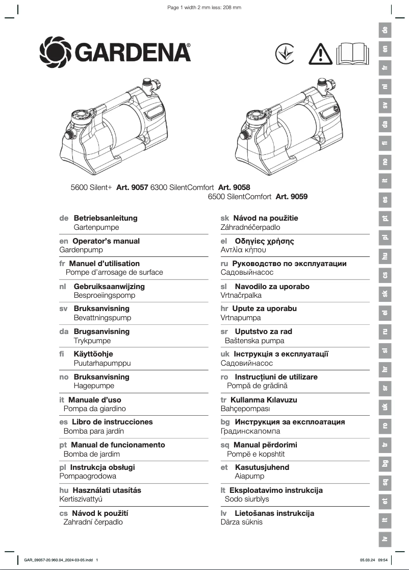 Página 1 del manual Manual de usuario Gardena 6300 SilentComfort