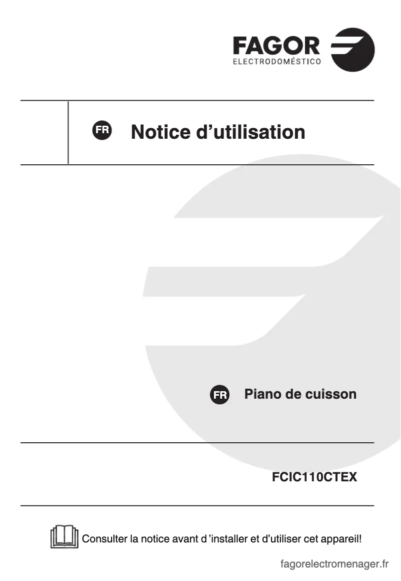 Page 1 de la notice Manuel utilisateur Fagor FCIC110CTEX
