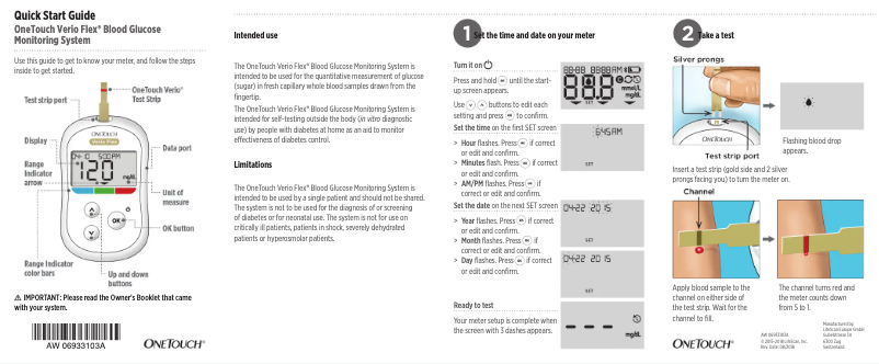 Page n°1 - Guide de démarrage rapide OneTouch Verio Flex