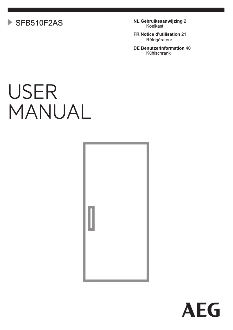 Page n°1 - Manuel utilisateur AEG SFB510F2AS