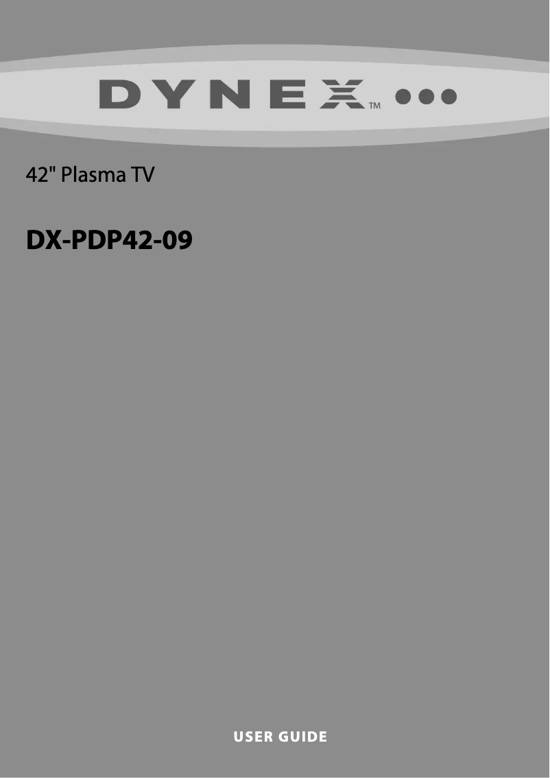 Page n°1 - Manuel utilisateur Dynex DX-PDP42-09