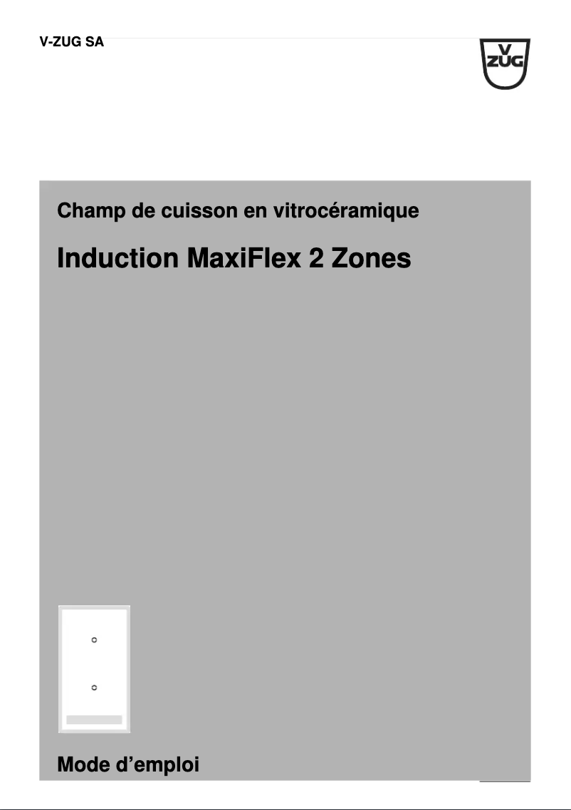 Page 1 de la notice Manuel utilisateur V-Zug GK26TIMSF