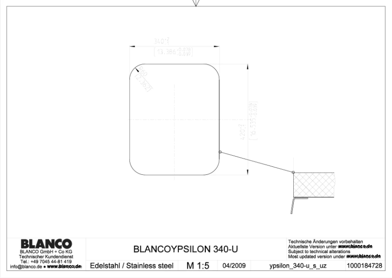 Page n°1 - Manuel utilisateur BLANCO YPSILON 340-UB