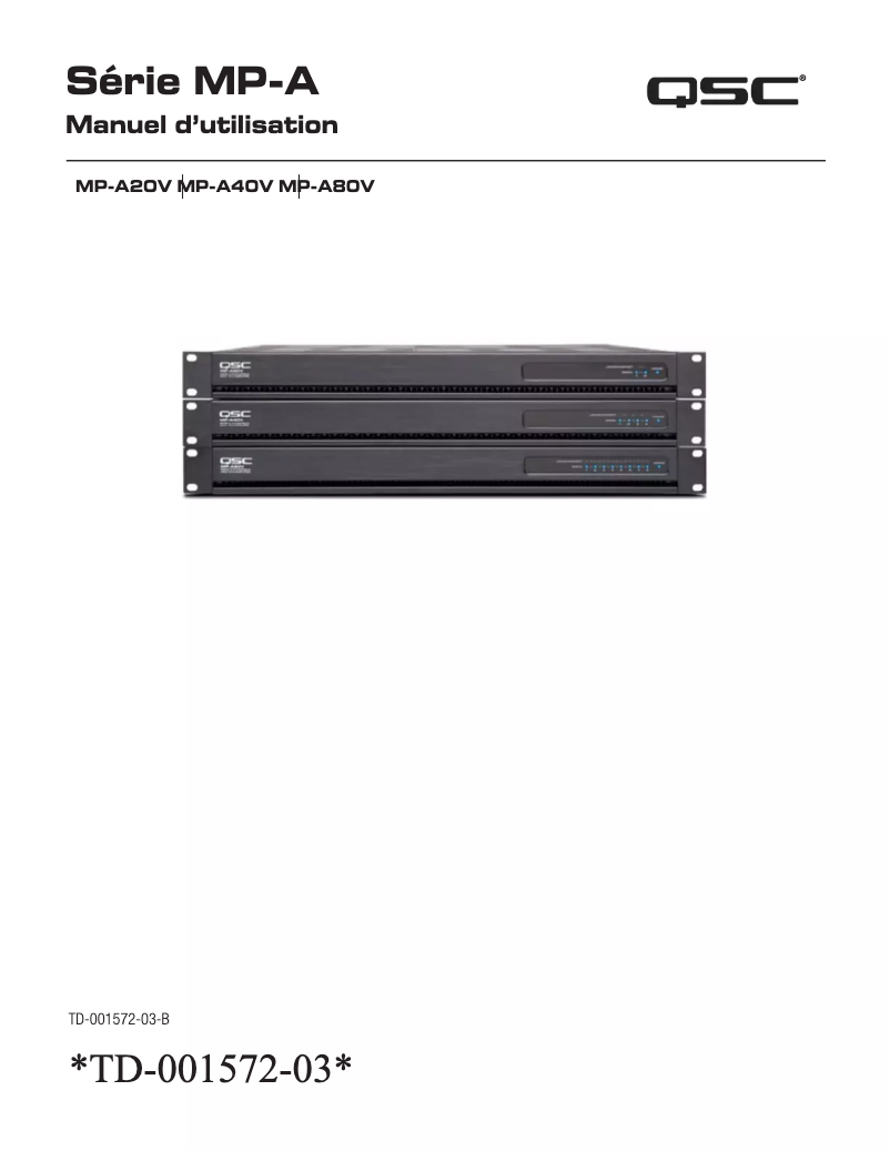 Page 1 de la notice Manuel utilisateur QSC MP-A80V
