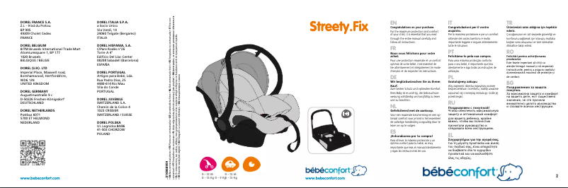 Page n°1 - Manuel utilisateur Bebe Confort Streety.fix