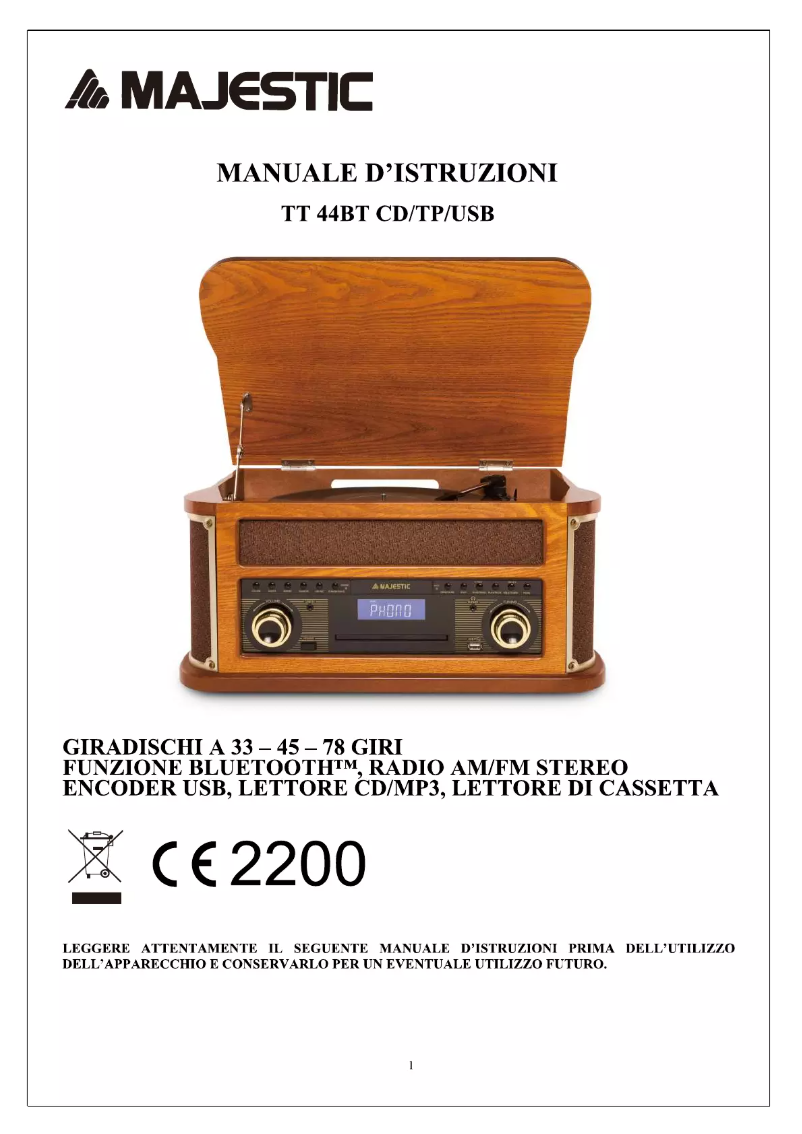 Página 1 del manual Manual de usuario Majestic AH-1270 AX