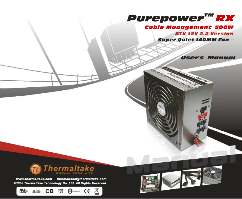 Page 1 de la notice Manuel utilisateur Thermaltake Purepower RX 500W