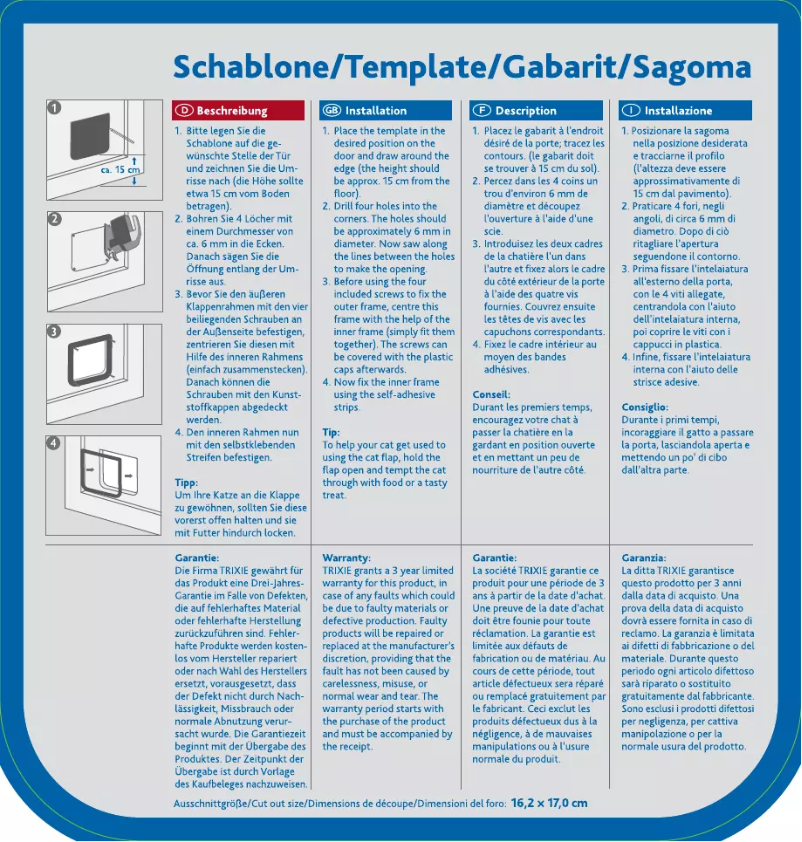 Page 1 de la notice Manuel utilisateur Trixie 38622