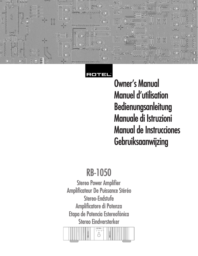 Page n°1 - Manuel utilisateur Rotel RB-1050