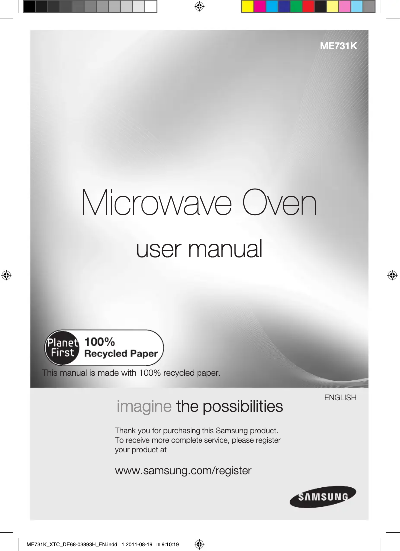 Page 1 de la notice Manuel utilisateur Samsung ME731K/XTC