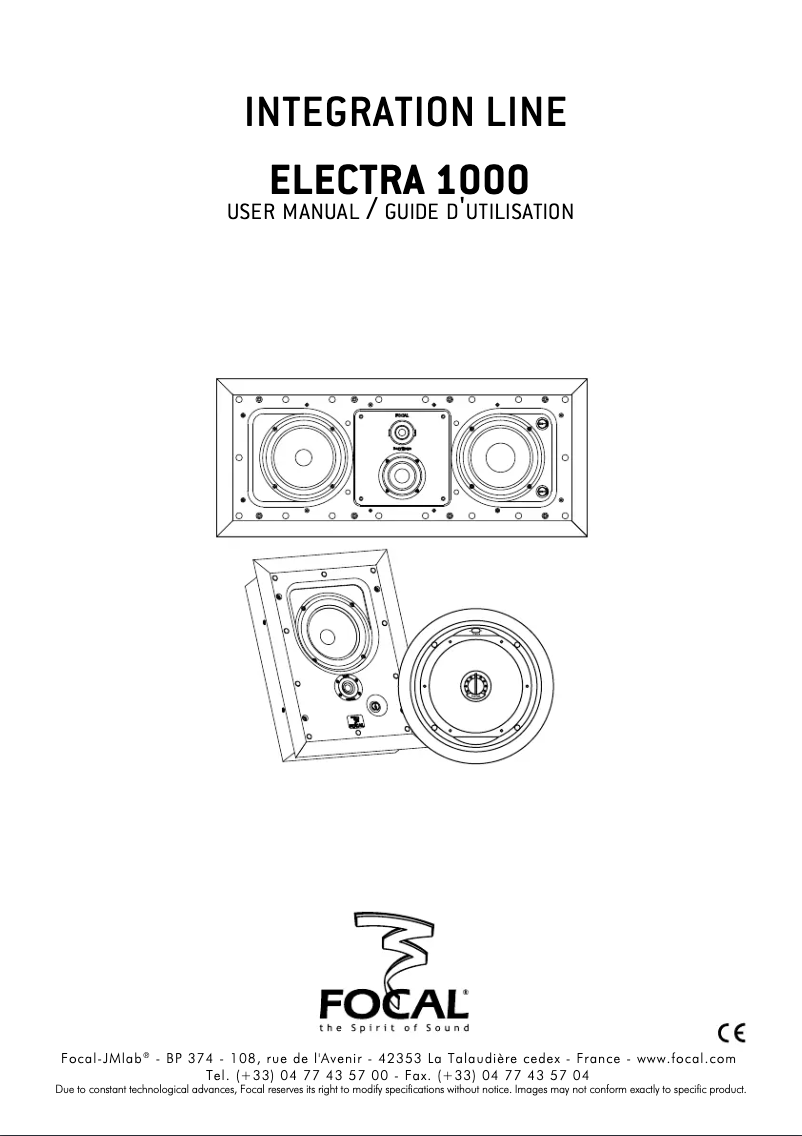 Page 1 de la notice Manuel utilisateur Focal Electra IC 1002