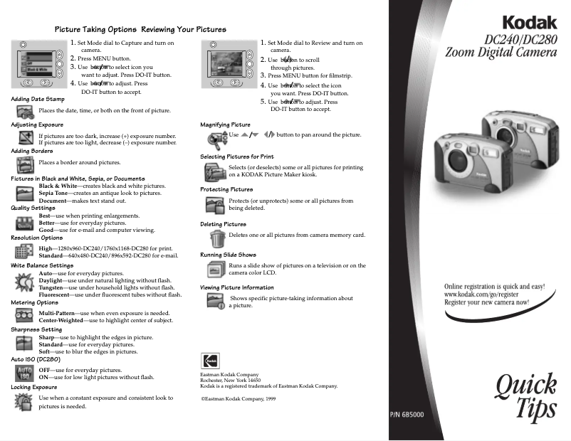 Image de la première page du manuel de l'appareil DC240