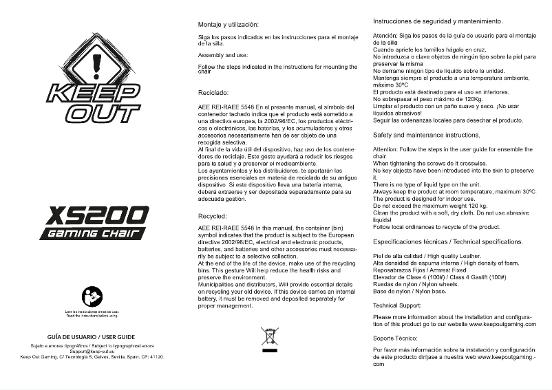 Image de la première page du manuel de l'appareil XS200