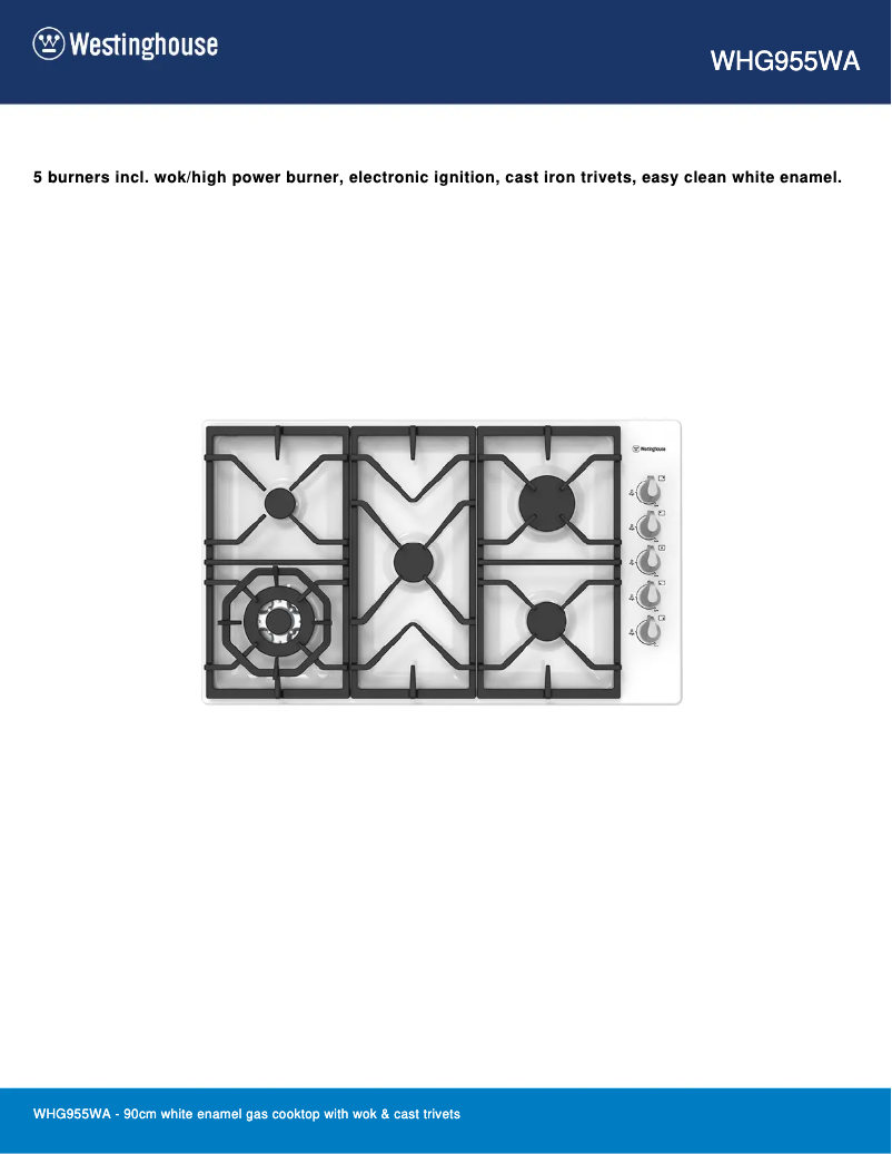 Image de la première page du manuel de l'appareil WHG955WA