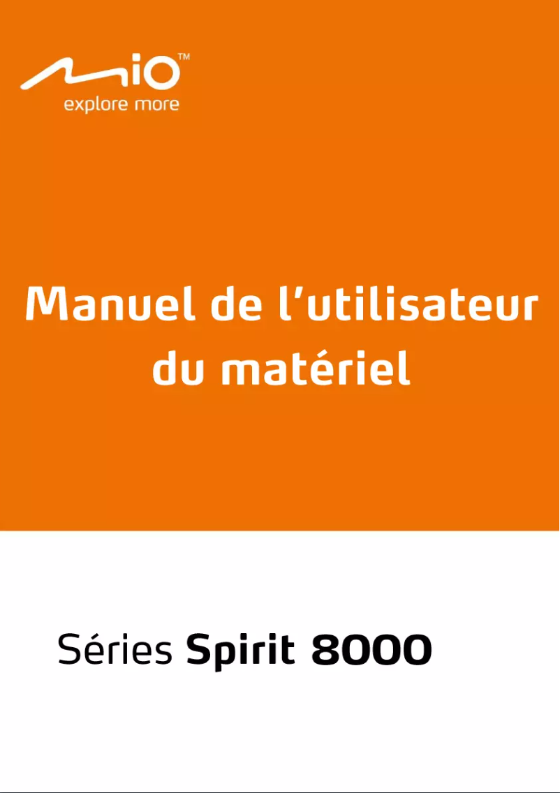 Image de la première page du manuel de l'appareil Spirit 8500