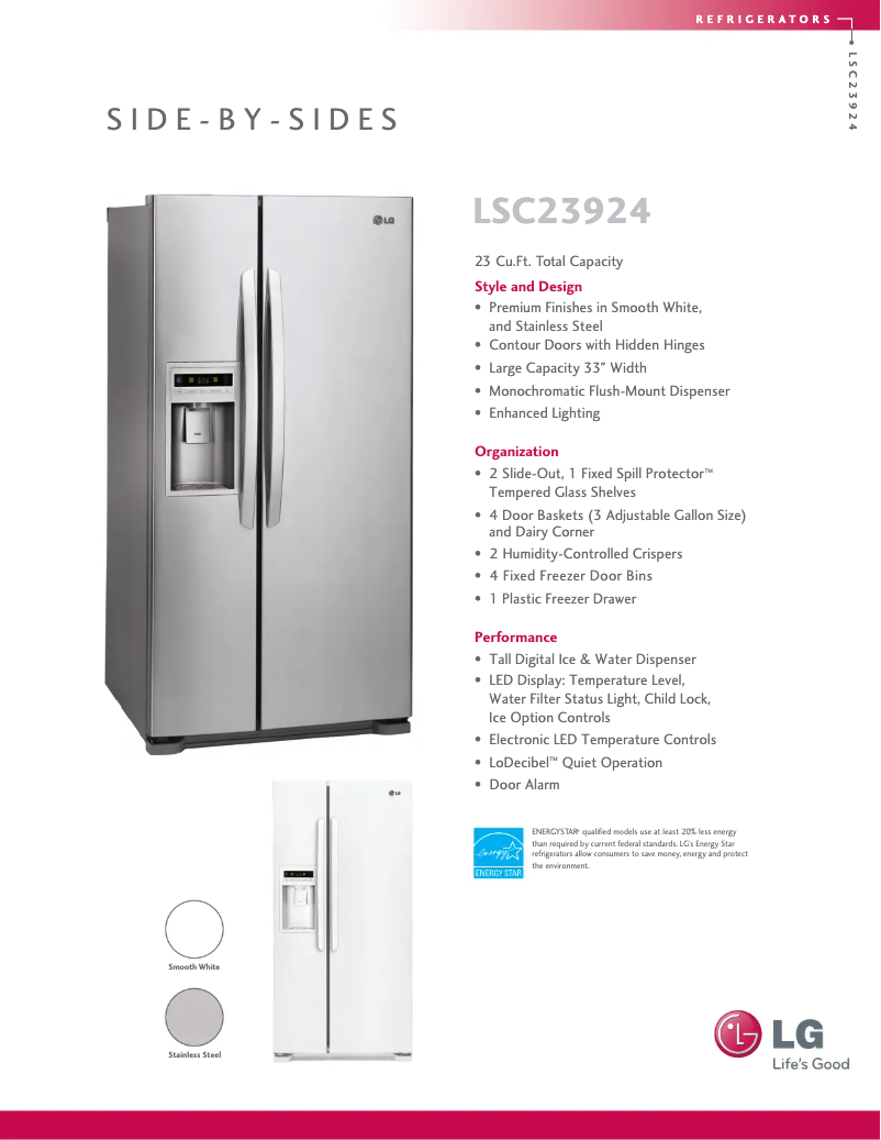 Image de la première page du manuel de l'appareil LSC23924SW