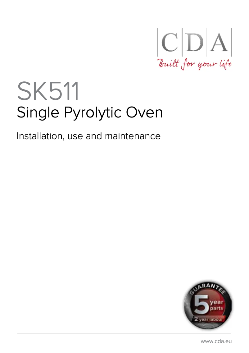 Page n°1 - Manuel utilisateur CDA SK511SS