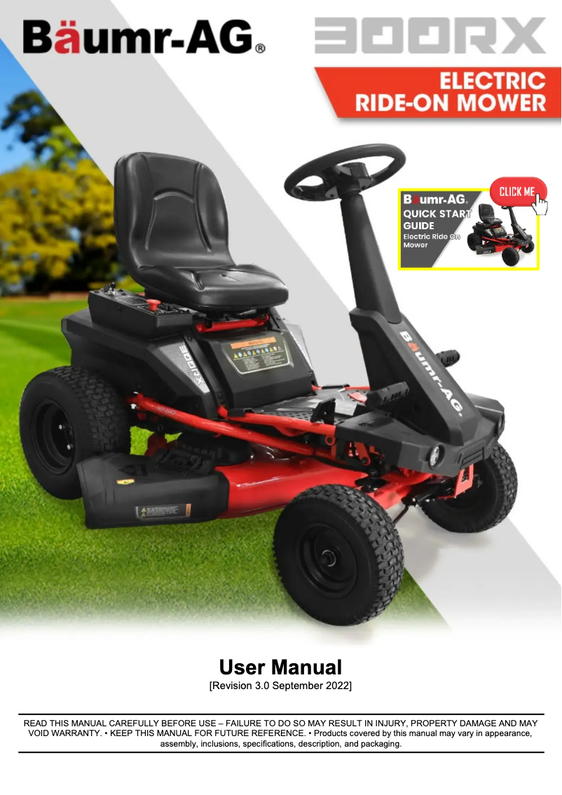Page 1 de la notice Manuel utilisateur Baumr-AG 300RX