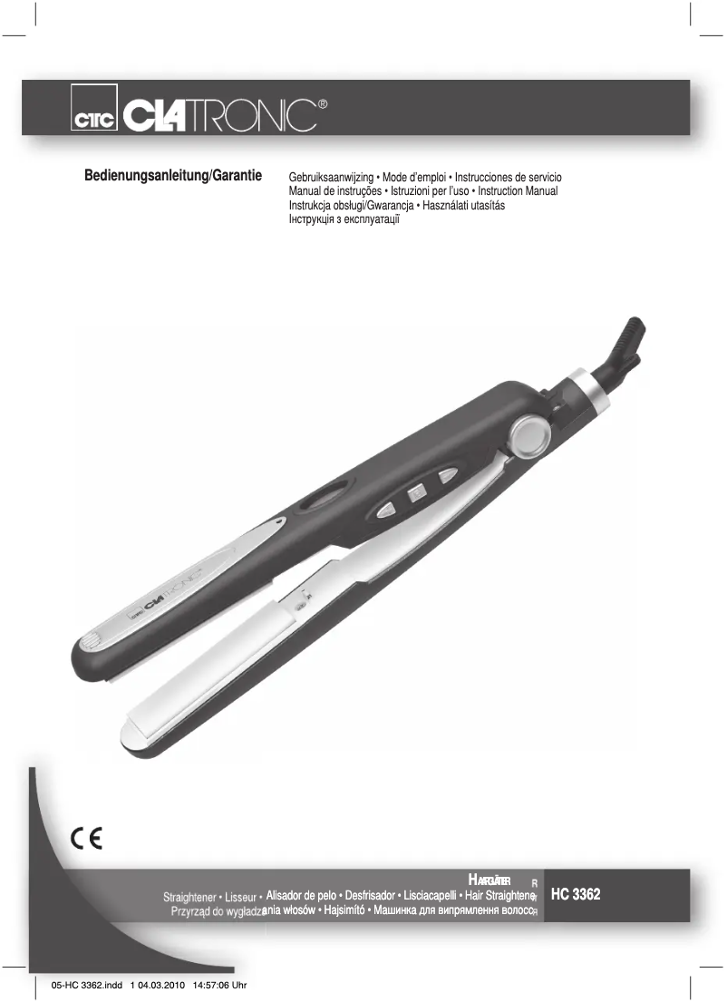 Page 1 de la notice Manuel utilisateur Clatronic HC 3362