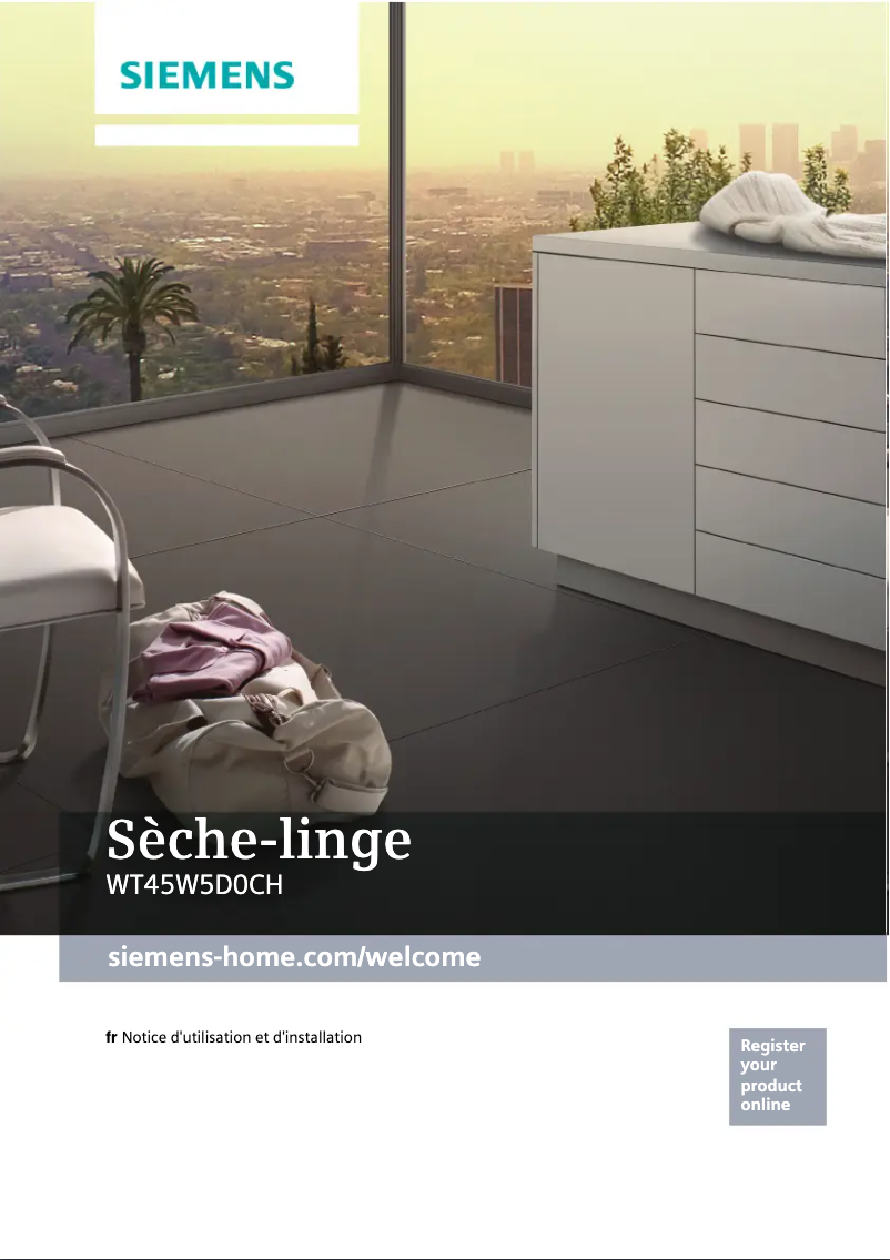 Page n°1 - Guide d'installation Siemens WT45W5D0CH