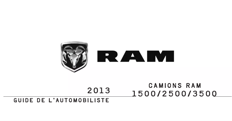 Page 1 de la notice Manuel utilisateur RAM 3500 (2013)