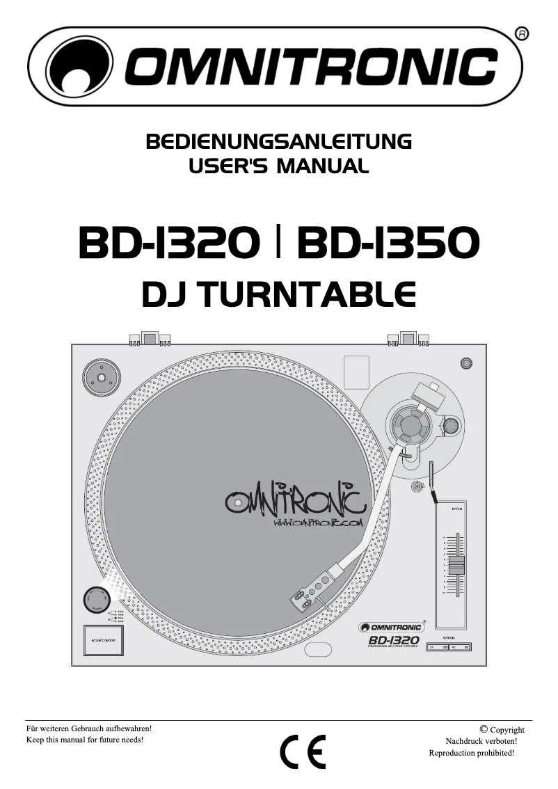 Page n°1 - Manuel utilisateur Omnitronic BD-1350
