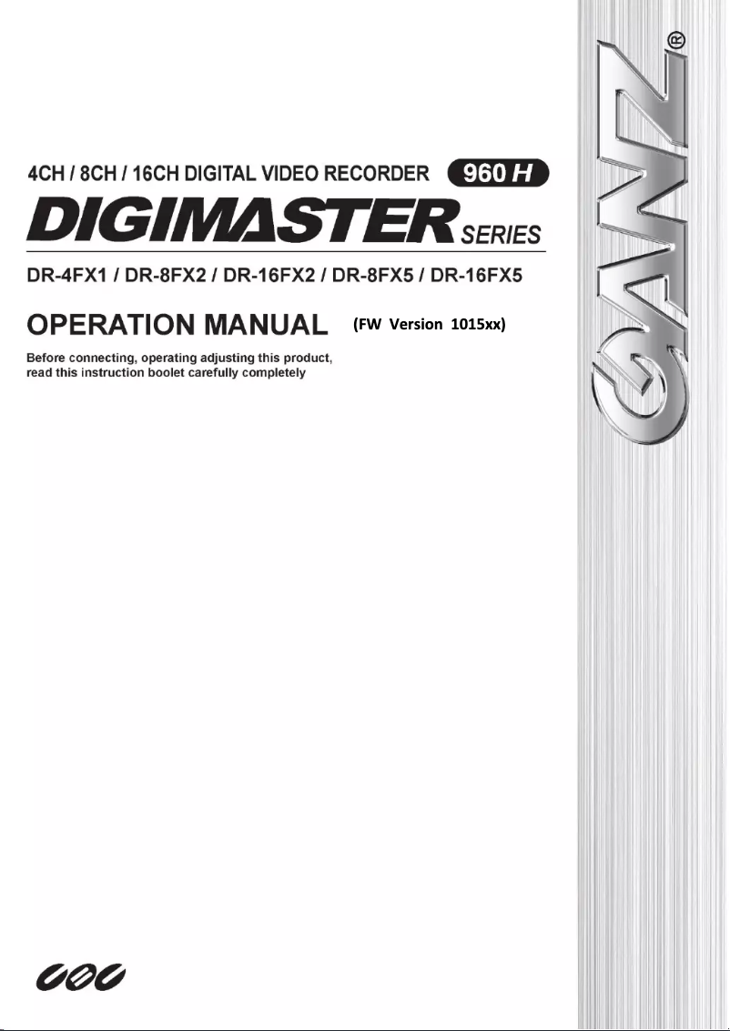 Page n°1 - Manuel utilisateur Ganz DigiMaster DR-8FX2