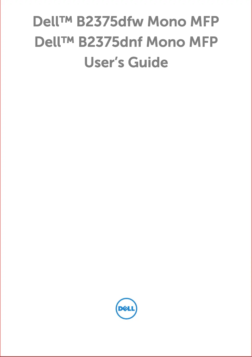 Image de la première page du manuel de l'appareil B2375dfw