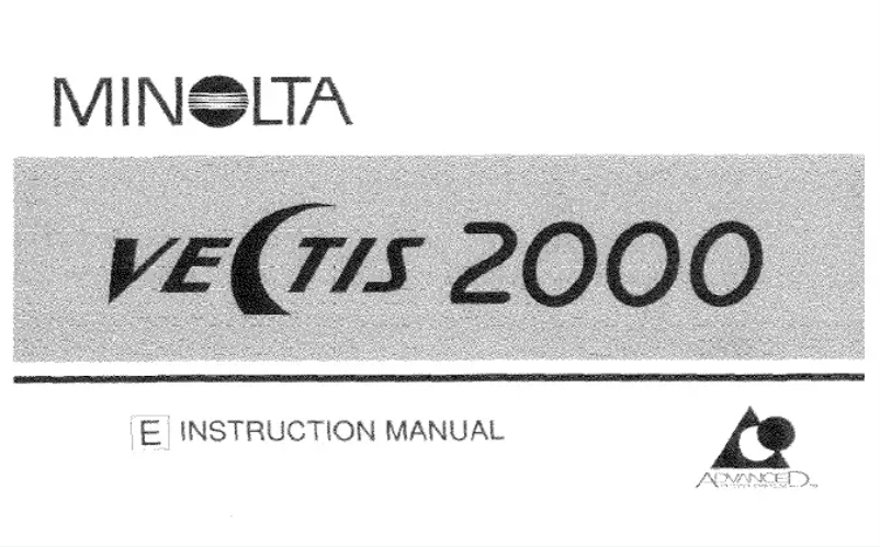 Page n°1 - Manuel utilisateur Konica Minolta Vectis 2000