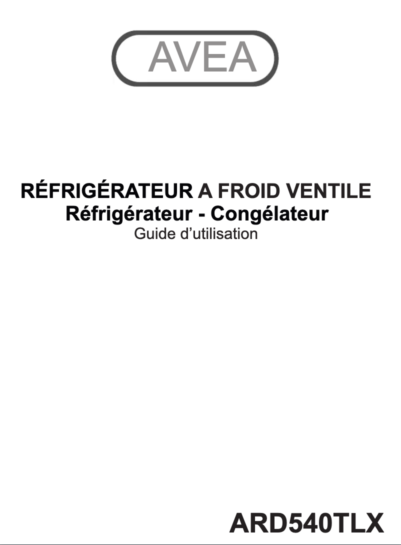 Page n°1 - Manuel utilisateur AVEA ARD540TLX