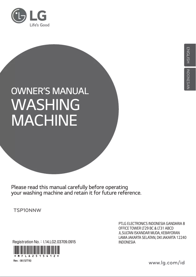 Page 1 de la notice Manuel utilisateur LG TSP10NNW