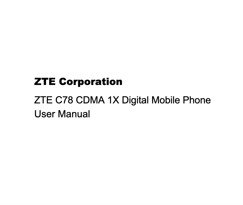 Page 1 de la notice Manuel utilisateur ZTE C-78