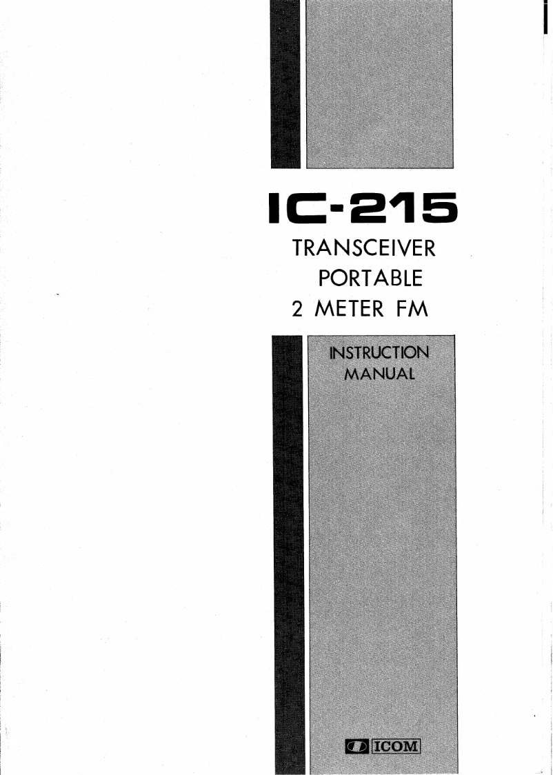 Page n°1 - Manuel utilisateur ICOM IC-215