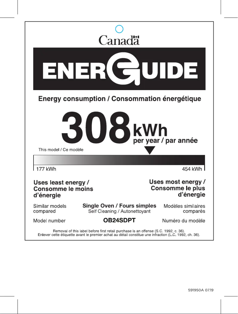 Page n°1 - Label énergétique Fisher & Paykel OB24SDPTDX1