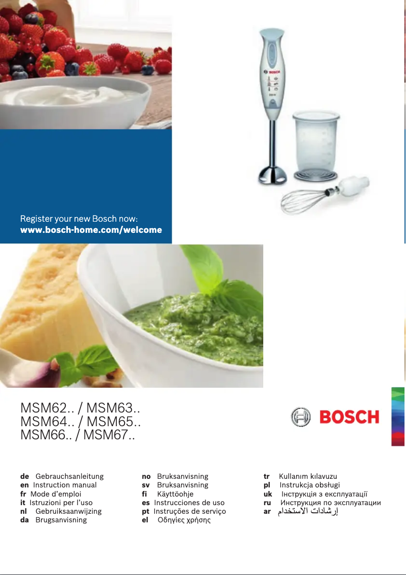 Page 1 de la notice Manuel utilisateur Bosch MSM6700