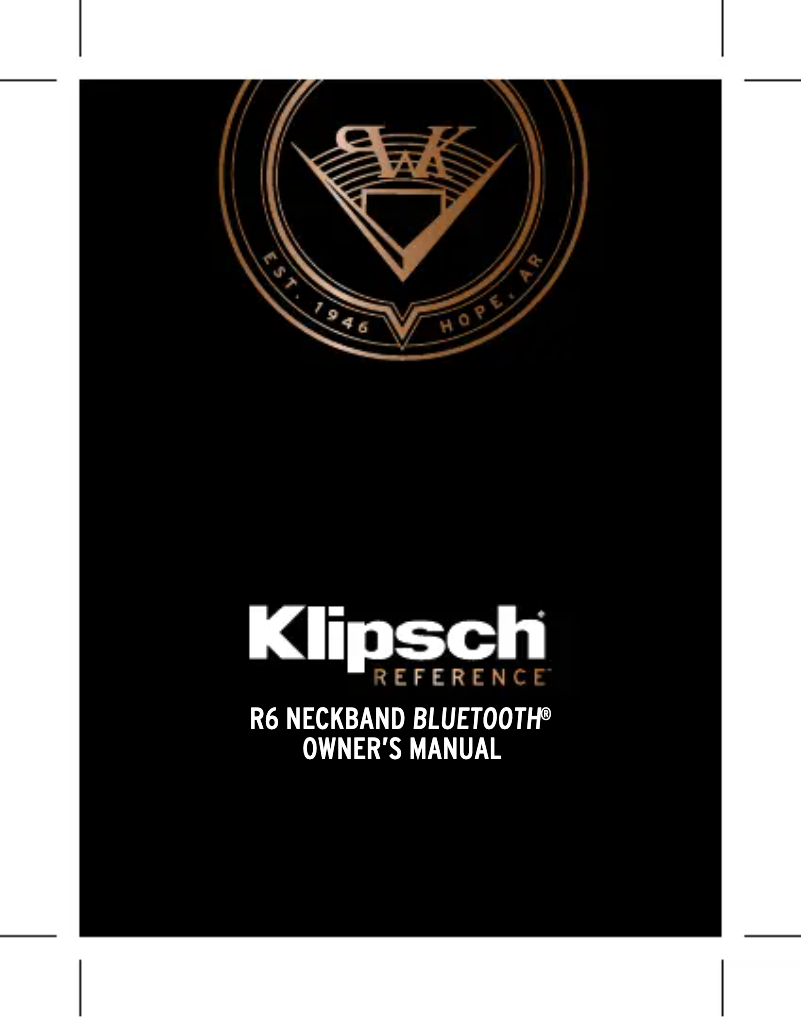 Page 1 de la notice Manuel utilisateur Klipsch R6