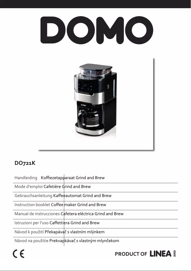 Page 1 de la notice Manuel utilisateur Domo Grind & Brew DO721K