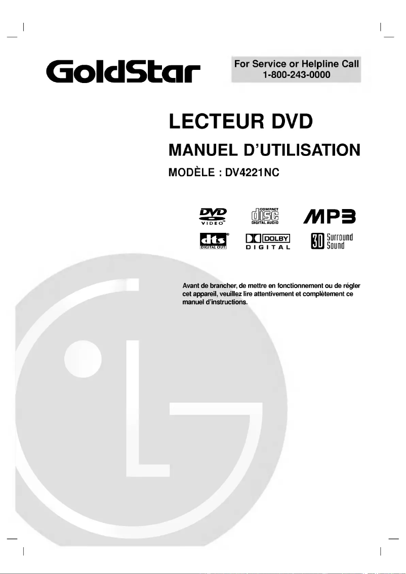Page n°1 - Manuel utilisateur LG DV4221NC