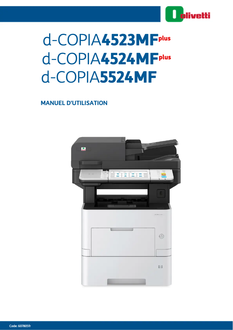 Page 1 de la notice Manuel utilisateur Olivetti d-Copia 5524MF