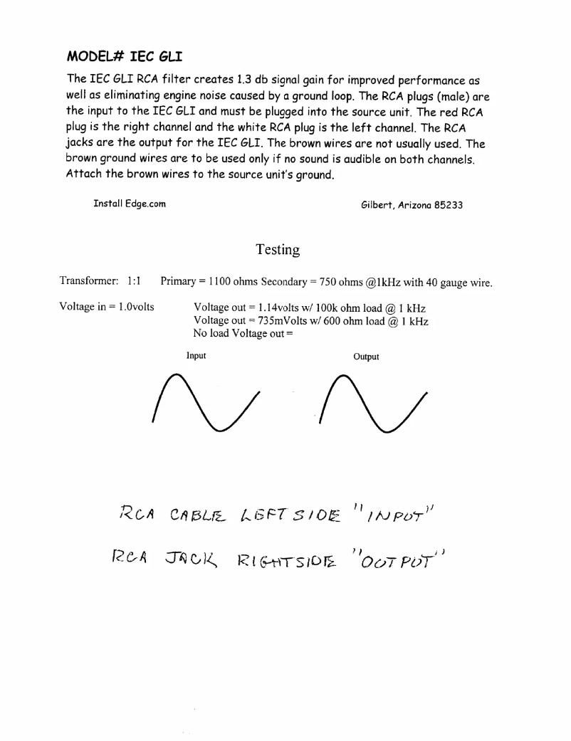 Page 1 de la notice Manuel utilisateur Rockford Fosgate IEC GLI