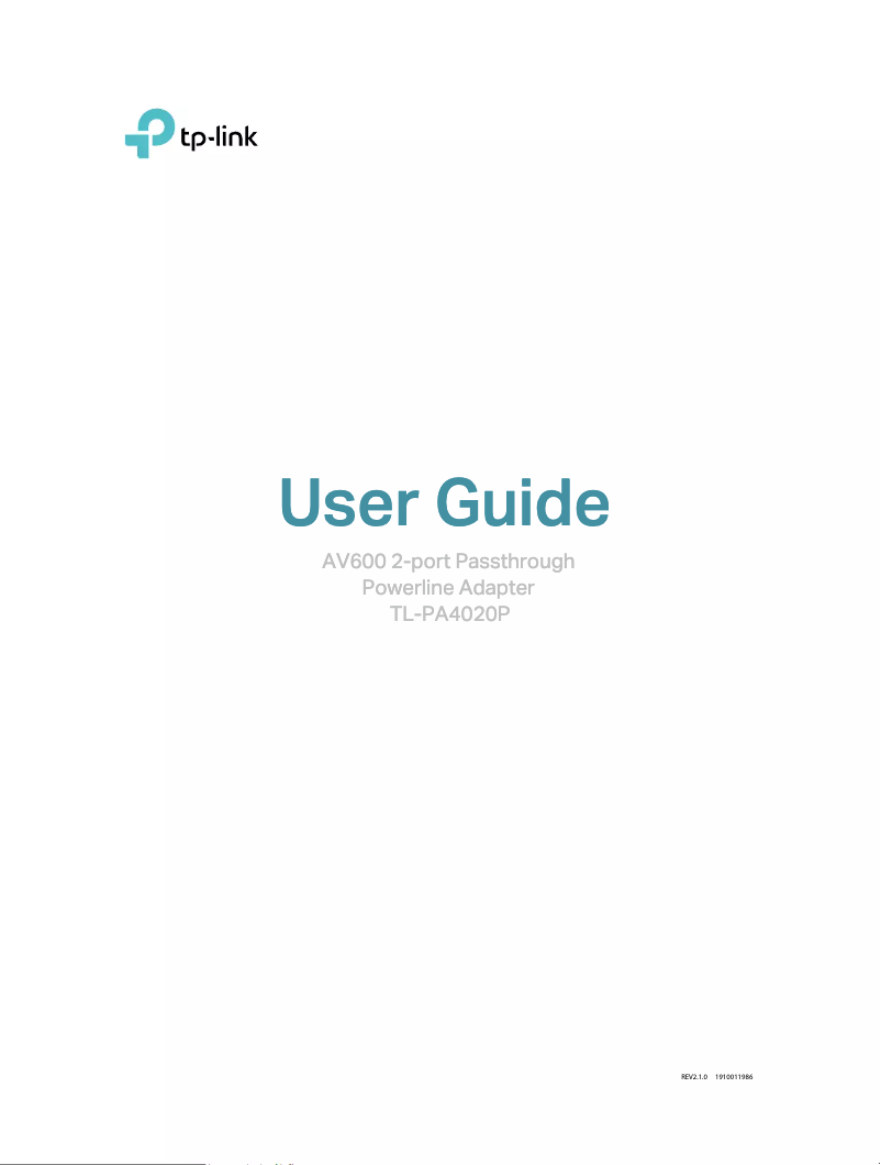 Page n°1 - Manuel utilisateur TP-Link PA4022P