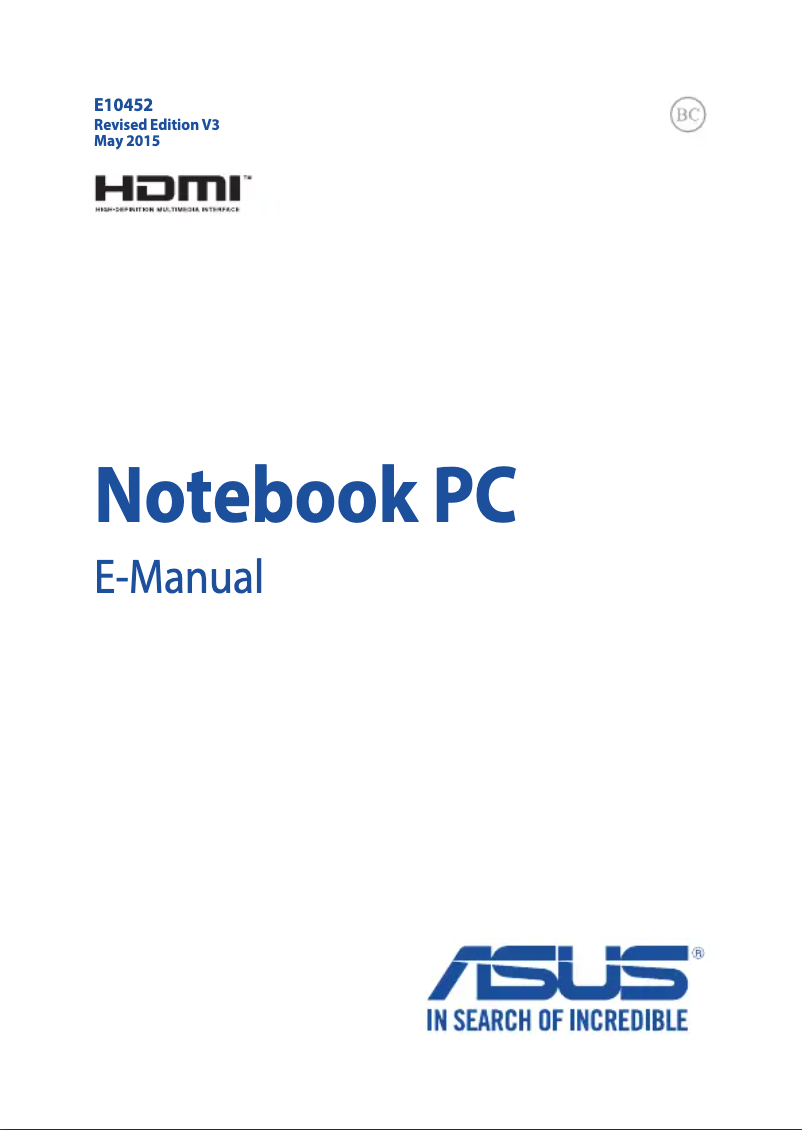 Page n°1 - Manuel utilisateur Asus X455LF