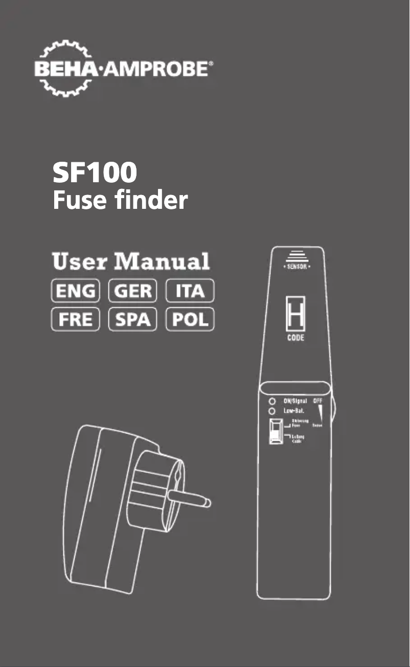 Image de la première page du manuel de l'appareil SF100